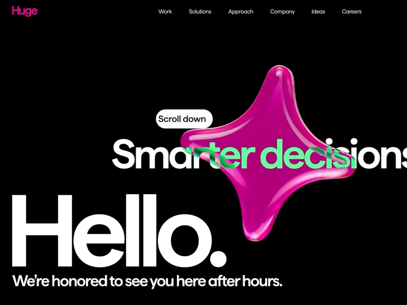 Screenshot of the Huge Inc website